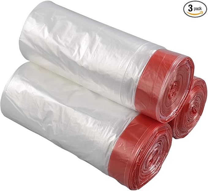 8 Gallon Plastic Garbage Bags Clear Kitchen Drawstring Trash Bags 110 Counts