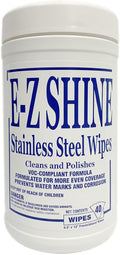 EZ Shine Stainless Steel Wipes - 1x1 Cannister - 40 Count - Removes Fingerprints Water Marks and Smudges from Appliances - Works Great on Refrigerators Ovens &amp Grills.