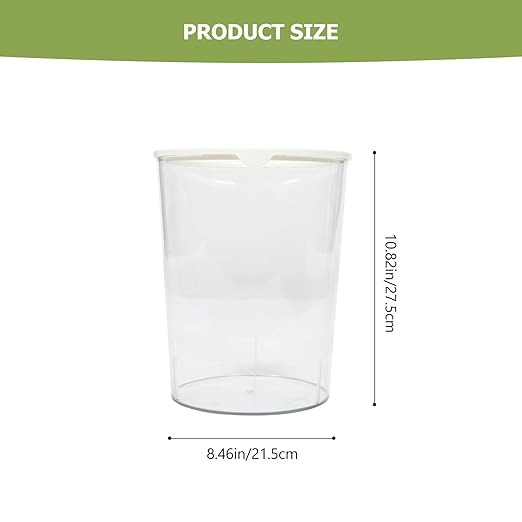 NUOBESTY Transparent Round Trash Bin Large Capacity Household Storage Container Lightweight Plastic Waste Basket for Home Office Kitchen with Simple Elegant Design