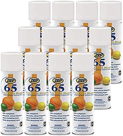 Zep 65 Foaming Citrus Multi-Purpose Cleaner 3701 (Case of 12) Great for Around the House and Office