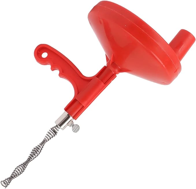Yosoo Flexible Labor Saving Plumbing Snake Carbon Steel Drain Clog Remover for Kitchen Sink with Wide Application for Bathtubs and Showers (Red)