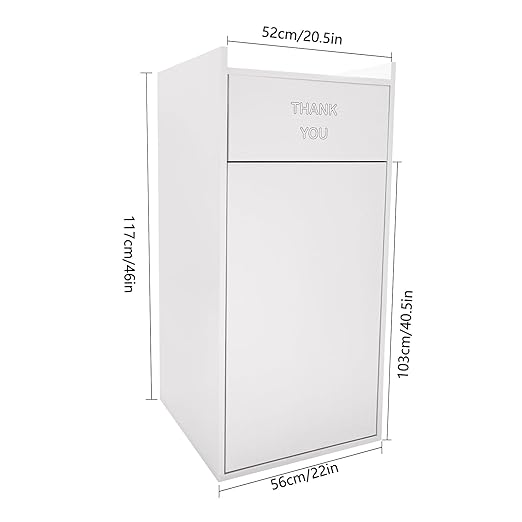 TFCFL Wooden Trash Can with Tray TopCommercial Trash Can Cabinet and Garbage ReceptacleCommercial Grade Rubbish Bin for Office Cafeteria Restaurant (White)