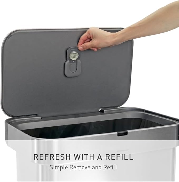 simplehuman Odorsorb Pod Starter Pack – Natural Plant-Based Fragrance-Free Trash Can Odor Eliminator for Trash Cans Odor Control System Starter Kit (1 Holder + 2 Pods)