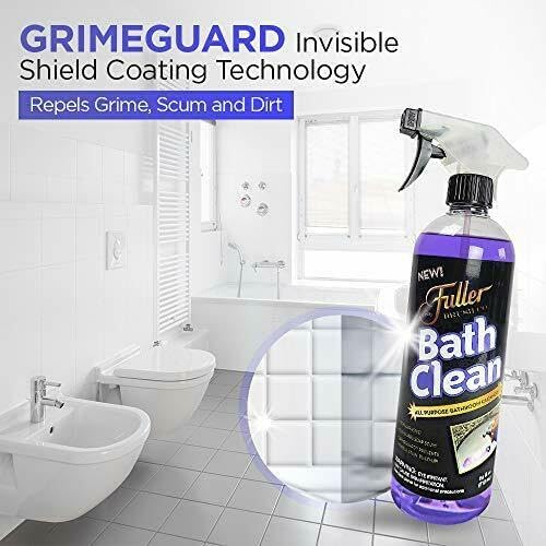 Fuller Brush Bath Clean – 24 oz Bathroom Cleaner Bottle with Spray– Dissolves Soap Scum Hard Water Stains &amp Mineral Build-Up – For Sinks Showers &amp Tubs – Pack of 1