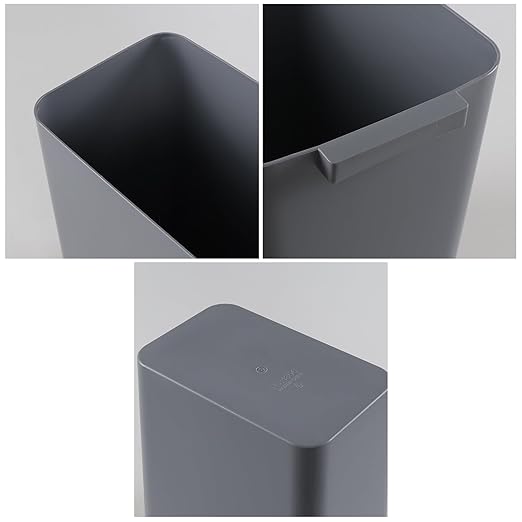 Xyskin Grey Plastic Trash Can Garbage Container Bin Trash Wastebasket 4.5 Gallon 3 Pack