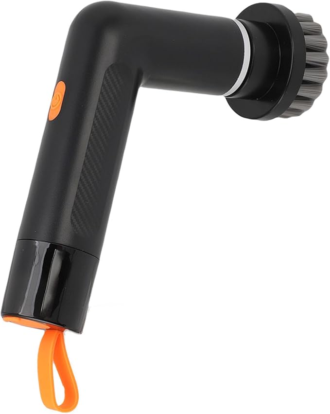 Cordless Cleaning Brush Scrubber Waterproof Bathroom Scrubber with 4 Replaceable Heads 2 Speed Adjustable White - IPX7 Rated Fast Charging Efficient Tile and Cleaner (Black)