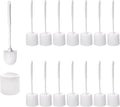 14 Sets Toilet Brush and Holder Set 14.57 Height Bathroom Cleaning Brush with Caddy Toilet Bowl Scrubber for Deep Cleaning(White)