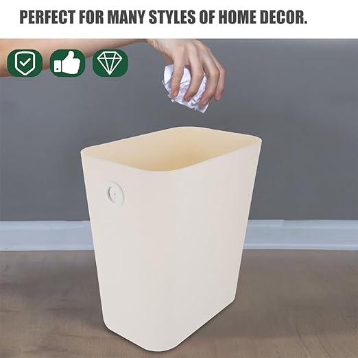 Zerodeko 2pcs Plastic Trash Can Wastebasket 8l Lock Lid Kitchen Rubbish Bin for Home Office Bathroom Storage Container