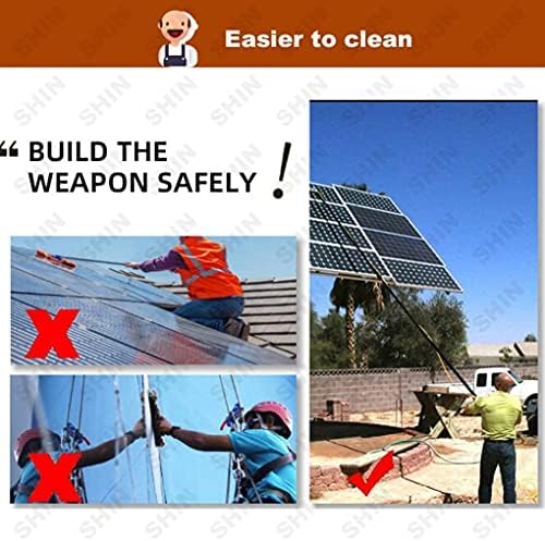 Glass Cleaning Brush Home Water Fed Telescopic Pole Kit Solar Panel Brush Rotating for Photovoltaic PanelWindow Cleaning Brush Telescopic Window Cleaning Pole Window Cleaner Kit Water/Ho
