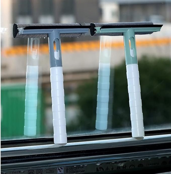 3 in 1 Spray Scrape Wipe Window Squeegee Glass Cleaner Wiper Shower Household Cleaning Tool