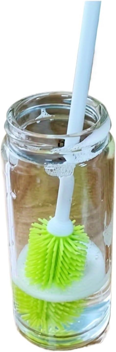 2PC Cup Brush Bottle Insulated CleaningSilicone(Green)