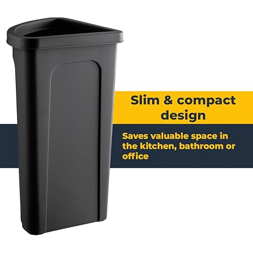 3 pcs Corner 21 Gallon Kitchen Trash Can Commercial Heavy-Duty Waste Bin Garbage Bin Durable Waste Container Recycling Bin Plastic Wastebasket for Garage Hotels Restaurants Office