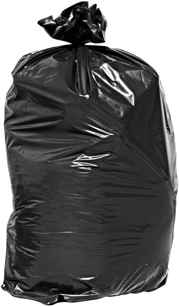 Garbage Trash Bags 45 Gallon 40 x 46 inches 1.5 Mil BlackTrash Bag Can Liner Bulk 40-45 Gallon Made in USA (50 Bags)