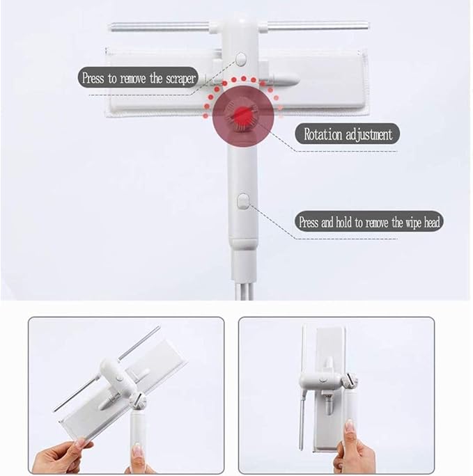 Cleaner Glass Tile Windshield Granite Wall Cleaning Hand Tool All Purpose Window Glass Cleaner - Telescopic Foldable Handle Extendable