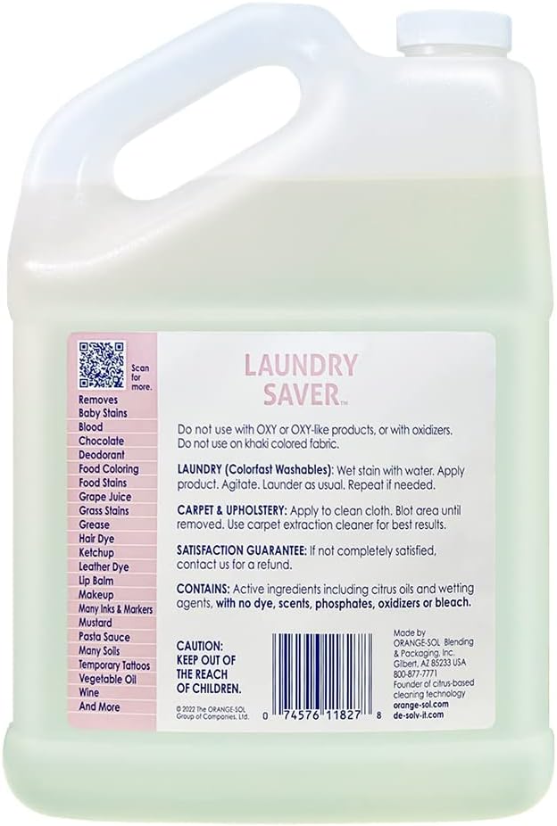 De-solv-it Laundry Saver Stain Remover - Powerful Laundry Stain Remover for Clothes - Gallon