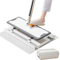 Snap Grip Mini Mop | Hands Free Cleaning Tool with 40 Pcs Disposable Dust Mops | Foot Tap Lock System | Ultra Thin 5cm Design for Kitchen House Wall Toilet Corners | Upgraded Stainless Steel Pole