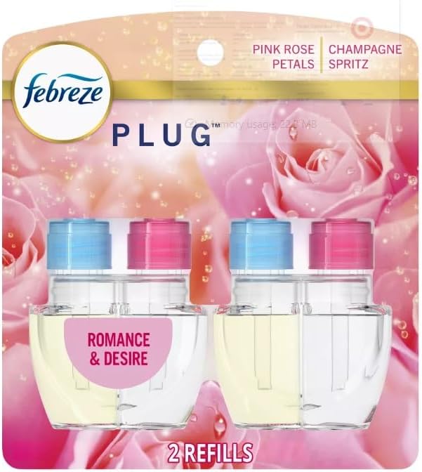 Generic Febreze Odor-Fighting Fade Defy Plug Air Freshener (2) of 0.87 fl oz Refills-NEW EXOTIC EDITION (Romance &amp Desire)