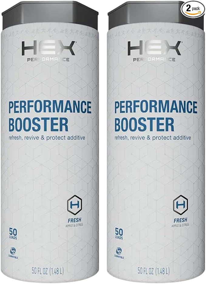 HEX Performance Fabric Booster Fresh 100 Load (Pack of 2) - Safe for Activewear Made for Sensitive Skin Eco-Friendly