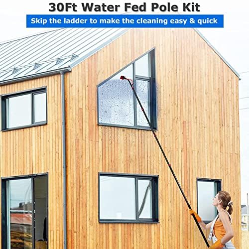 Glass Cleaning Brush Home Water Fed Telescopic Pole Kit Solar Panel Brush Rotating for Photovoltaic PanelWater Fed Pole Kit Solar Panel Cleaning Tool Outdoor Window Cleaner Window Glass Win