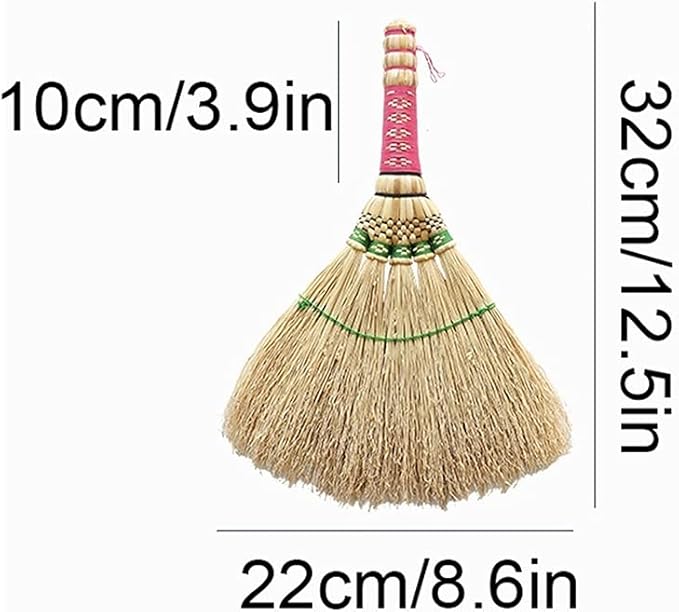 Dust Brushes Anti-Static Dust Brush Multifunctional Cleaning Brush Hand Broom Made of Natural Sorghum Straw Bed Brush Suitable for Home Use Cleaning Brush