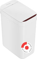 iTouchless 3 Gallon Bathroom Sensor Trash Can 10 Liter Small Touchless Automatic Slim Garbage Bin with Lid Smart Narrow Motion Control Commercial Waste Basket for Office Bedroom White