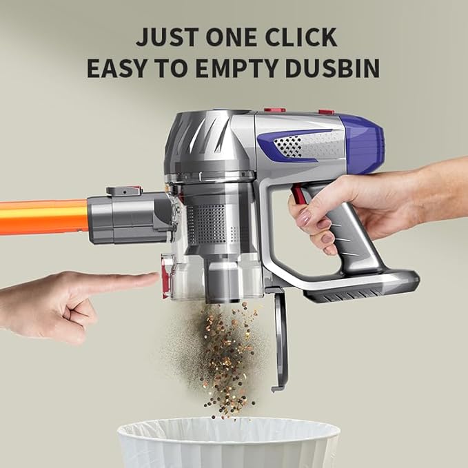 3-in-1 Cordless Stick Vacuum Cleaner | 150AW/9000Pa Suction 40 Min Runtime Lightweight &amp Self-Standing for Floors Carpets Cars (Z7 Gold)