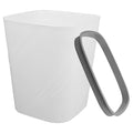 NUOBESTY Large Capacity Trash Can Plastic Garbage Bin with Press Ring for Secure Trash Bag Placement Small White Wastebasket for Home Office Kitchen Bathroom Living
