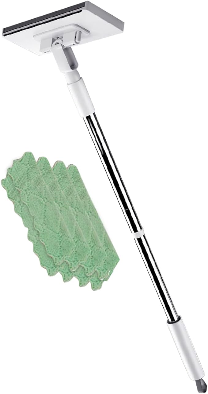 Genérico Dust Mop – Cleaning Tool with 360 Degree Rotating Head | Flat Floor Mop with 2 Reusable Pads for Tile and Laminate Floors in Home Bedroom Kitchen