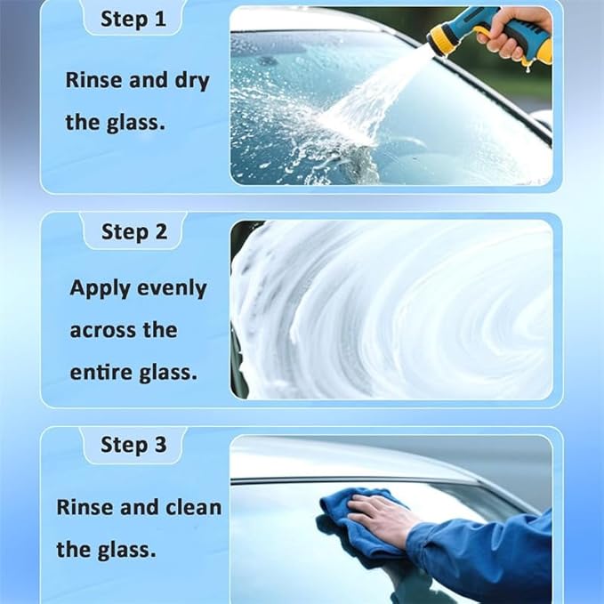 Glass Emulsion Cleaner Multi-surface Glass Cleaning Board Handheld Oil Film Remover for Car Automotive Oil Film Cleaning Remover for Mirrors Shower Doors Car Windows (2 100g)