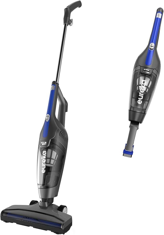 Eureka Corded Stick Vacuum Cleaner for Home Pet Hair Lightweight Stick Vacuum Cleaner with Powerful Suction for Carpet Tile and Hard Floor Blue 3-in-1 Handheld Vac NES312