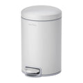 mVm Bathroom Garbage Can3.2 Gallon/12 Lliter Round Stainless Steel Trash CanStep Small Trash Can with Lid and Foot PedalSoft-CloseAnti-Fingerprint.for BathroomBedroomOfficeLiving Room(Gray)