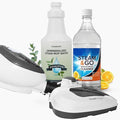 Steam and Go The Housekeeper 10-in-1 Steam Cleaner Demineralized Water 32oz &amp Multi-Purpose Cleaner 32oz Bundle - Cleans Floors Carpet Upholstery &amp Surface - Eucalyptus Mint Scent - Odor El