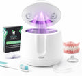 Retainer Cleaner Machine Pod PRO | 48kHz Ultrasonic Dental Pod for Mouthguard Dentures &amp Aligners | UV Light | 3 Cleaning Modes | Tablets Included