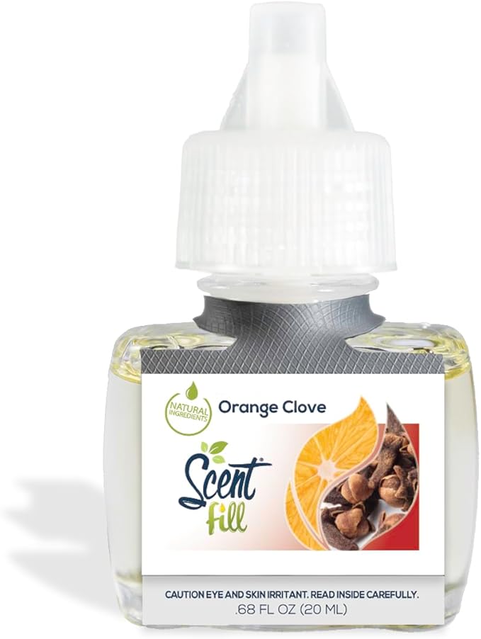 Scent Fill Orange Clove Plug in Air Freshener 4 Scented Oil Refills