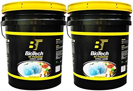 BioTech Air Freshener Cotton Candy Scent Contains no harmful solvents and safe for use on any environment Controls smoke cigarette mildew pet and food odors 5 Gallons Pail (2)