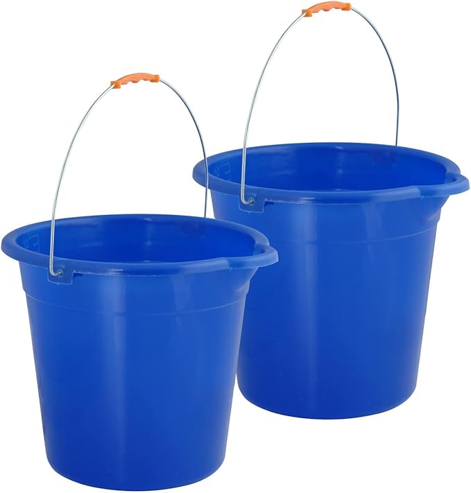 Mop Bucket 2.5 Gallon Bucket for Cleaning - Plastic Car Wash Bucket with Grip Handle - Royal Blue Small Durable Plastic Pail for Fishing Mopping Cleaning Camping -10 Liter