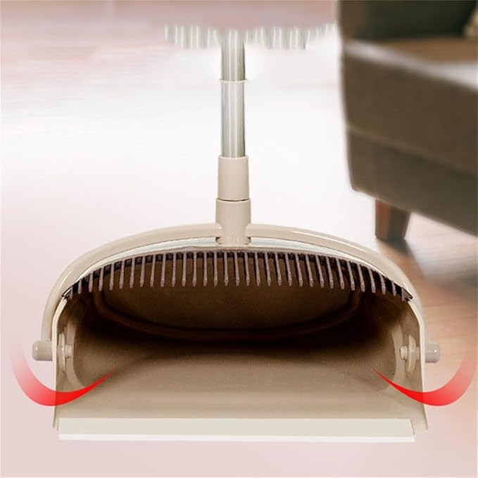 Comb Tooth Broom Plastic Rotating Dustpan Set Sharpened Wire Sweep