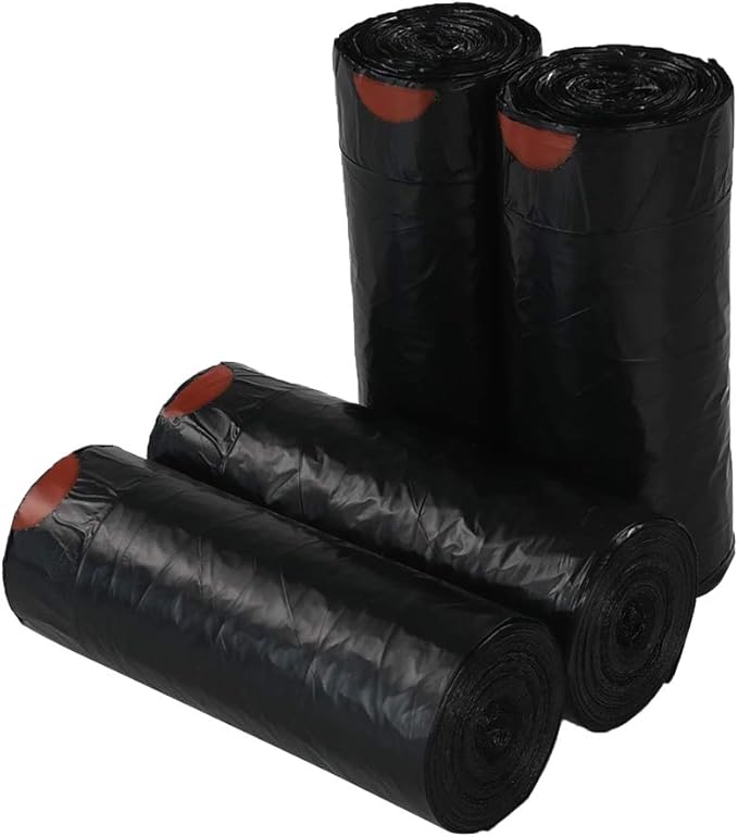 8 Gallon Drawstring Trash Bags Black Kitchen Garbage Bag with Drawstring 208 Counts
