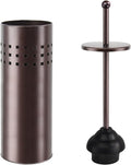 Blue Donuts Toilet Plunger with Holder for Bathroom Multi Drain Suitable Also for Bathtubs Quick Dry Bronze