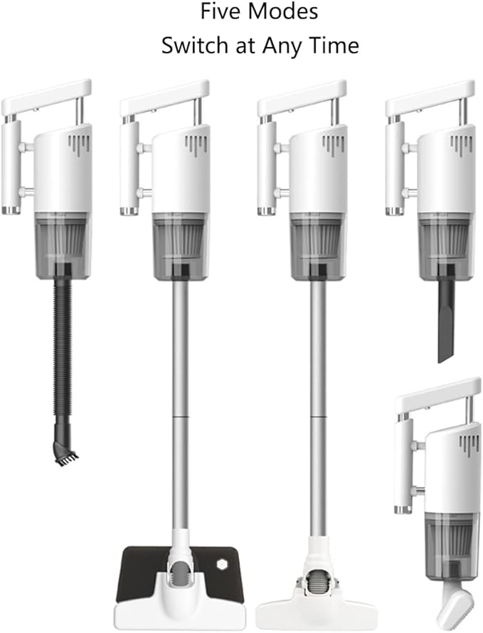 Cordless Stick Vacuum Cleaner and Mop All in One Cordless Wet Dry Vacuum Cleaner with Water Tank 30 Min-Running 12000Pa Suction Upright Vacuum Cleaner and Mop Combo for Hard Floor Pet Hairs (White)