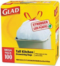 Glad® Tall Kitchen Drawstring Trash Bags 13 gal 0.95 mil 24 x 27.38 Gray 400/Carton