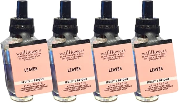 Bath &amp Body Works Leaves Wallflowers Home Fragrance Refill Bulbs 0.8 fl oz Each – Pack of 4