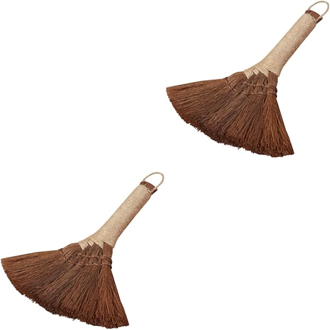 BESPORTBLE 2pcs Desktop Palm Dust Brush Ergonomic Household Broom for Easy Cleaning of Furniture Car and Hard Reach Areas