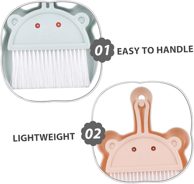 VILLCASE Desk Dustpan and Brush Set 6pcs Small Handheld Brooms with Dustpans for Desktop Cleaning Portable Mini Broom Combo for Home Office Keyboard and Small Space Use