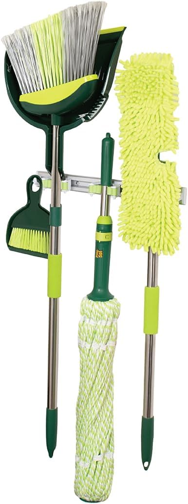 Pine-Sol Broom &amp Mop Cleaning Set - All-in-One Floor Cleaning Kit with Angled Broom and Dustpan Twist &amp Microfiber Mops Mini Dustpan with Brush and Wall Mount Storage Rack - 7 Pieces