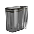 Transparent Trash Can Bathroom Trash Cans with Lids 3.5 Gallon Garbage Can for Bedroom Office Plastic Slim Waste Basket with Press Top Lid 15L Clear Trash Bin for Home Kitchen (Gray)