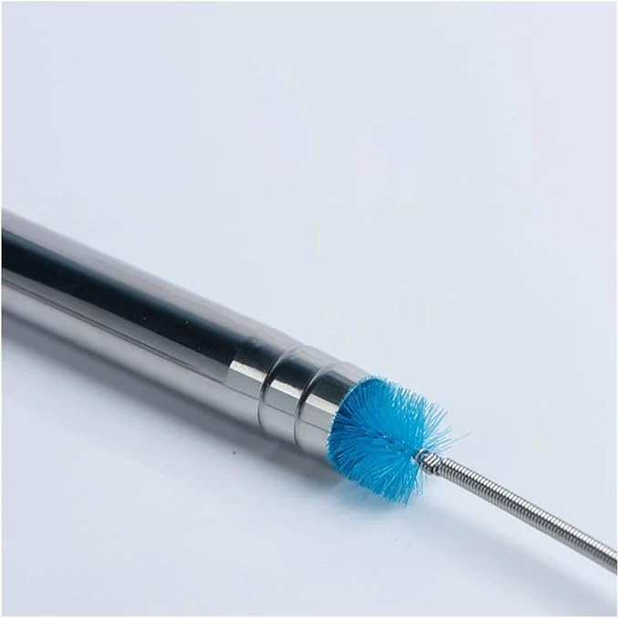 Aquarium Cleaning Brush for Water Filter Pump Lily Pipe Air Tube Hose Stainless Steel Fish Tank Brush Water Pump Accessories