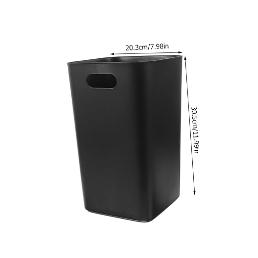 No Lid Kitchen Trash Can Black Multi-Functional Wastebasket for Home Office Bedroom and Living Room Easy to Clean Garbage Container