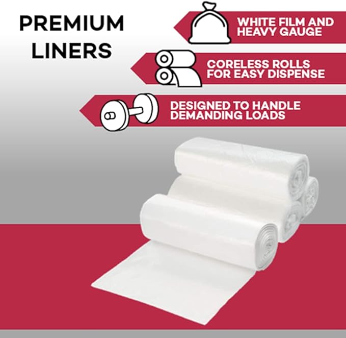 Dealmed Trash Bags - Heavy Gauge Disposable White 12-15 Gallon - 100 Bags