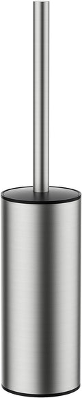 Toilet Brush and Holder Set Toilet Bowl Brush with Heavy Duty 304 Stainless Steel Base and Extra Long Handle Toilet Bowl Cleaners Brush for Bathroom (Stainless Steel)